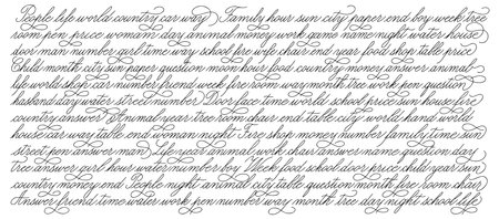 Handwritten text for decoration. Background or pattern with handwritten font. Lorem ipsum - just...