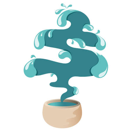 Illustration cup and ocean water.のイラスト素材