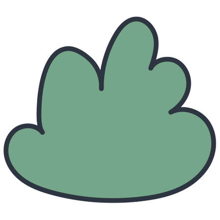 green bush, vector image in flat styleのイラスト素材