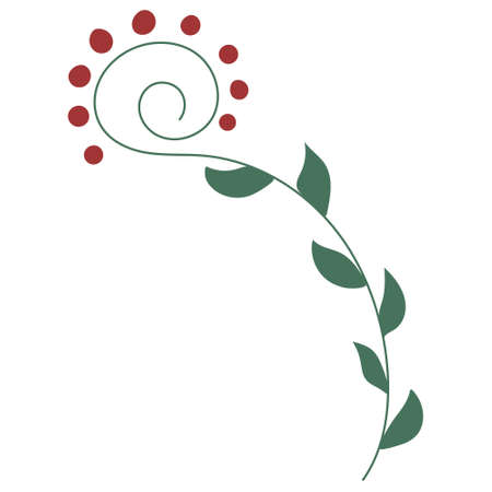 Flower with leaves, decoration for posts, postcard, for social networksのイラスト素材