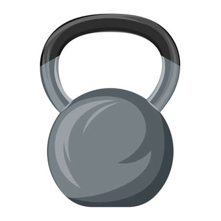 Kettlebell vector illustration, concept of sport lifestyle. Home and gym workout, control weight, keep fit, isolated transparent backgroundのイラスト素材