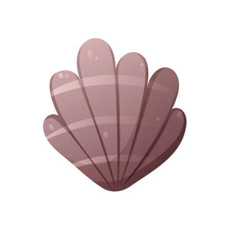 Seashell scallop. Vector illustration, cartoon style. Element of the sea, beach. nature of the ocean aquatic underwaterのイラスト素材