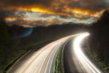 Time lapse of road at night