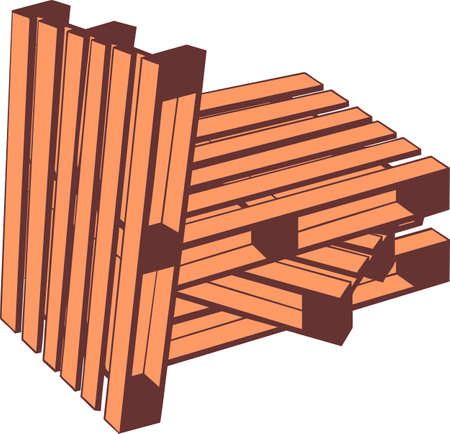 Standardized wooden pallets to transport and freight transportのイラスト素材