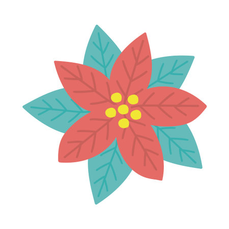 A simple illustration of a poinsettia.のイラスト素材