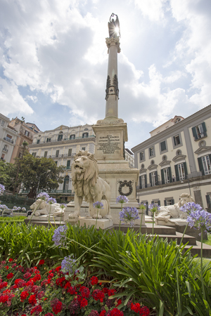 Vertical perspective of the monument to the martyrs, Piazza dei Martiri, Naples, Campania region of Italyのeditorial素材
