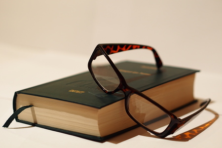 book and glassesの写真素材