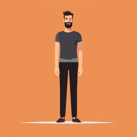 Hipster man with beard. Vector illustration in flat style.