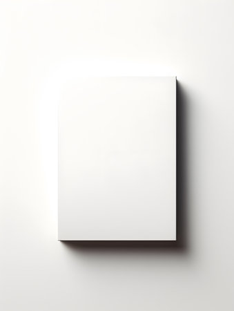 Blank white paper brochure on white background. 3d rendering. Image Template for Mockupの素材