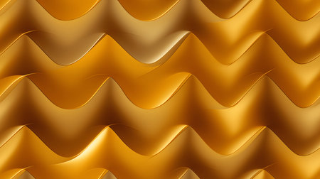Golden metallic wavy background.の素材
