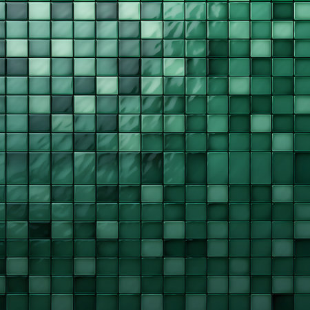 Green tile wall texture background. 3d rendering. Computer digital drawing.の素材