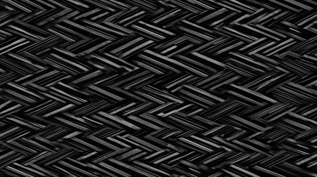 Abstract black wicker background. 3d rendering, 3d illustration.の素材