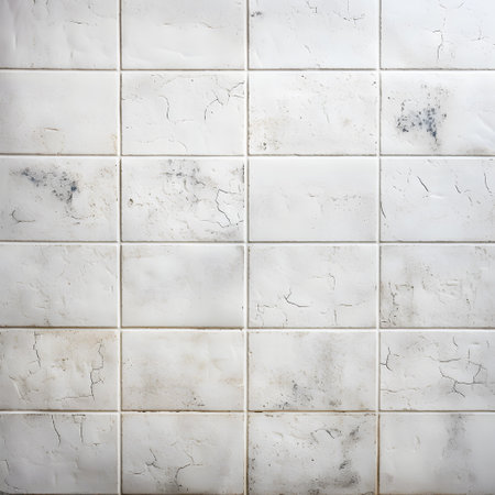 White ceramic tile wall pattern and texture background for interior or exterior design.の素材