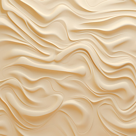 Beige background with smooth wavy lines.の素材
