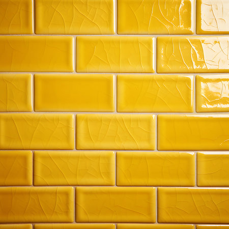 yellow ceramic tile wall texture. abstract background and texture for design.の素材