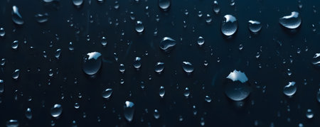 Water drops on dark blue background. Water drops on dark blue background.の素材