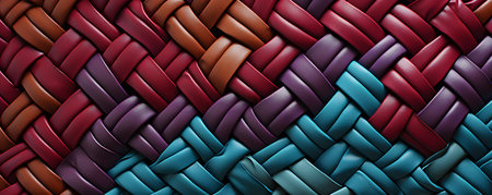3d render, abstract wicker background, red, blue, purpleの素材