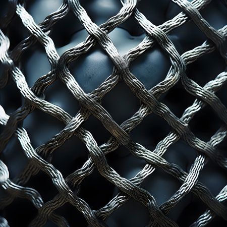abstract metal grid background, close-up of metal grid textureの素材