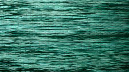 Green woven mat texture background. Close up of green woven mat texture.の素材