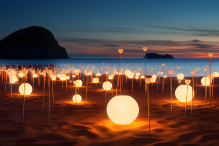 Beautiful sunset on the beach.の素材