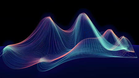 Abstract background with dynamic waves.の素材
