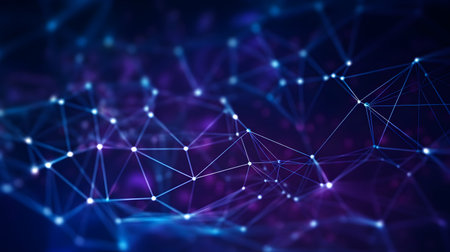 Abstract polygonal space low poly dark background with connecting dots and lines. Connection structure. 3d renderingの素材