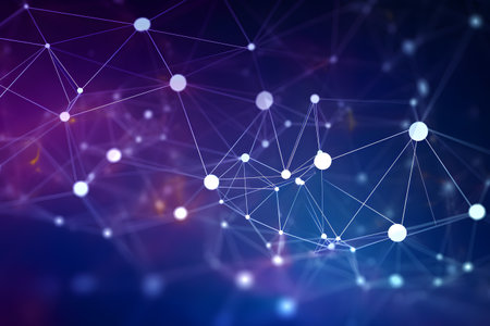 Abstract technology background with connection lines and dots. 3D Renderingの素材