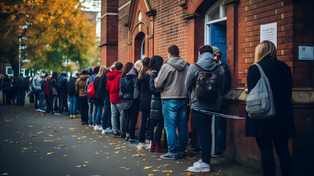 Unidentified people walking in the streets of London.の素材