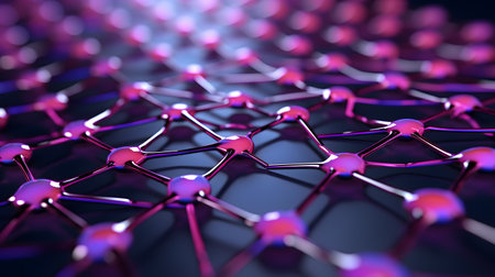 Molecule structure. 3d illustration. Polygonal backgroundの素材