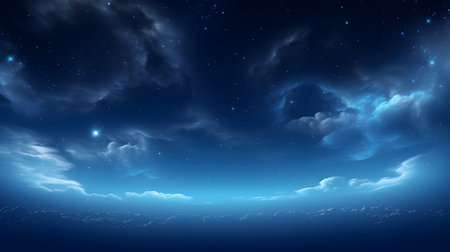 Night sky with clouds and stars.の素材