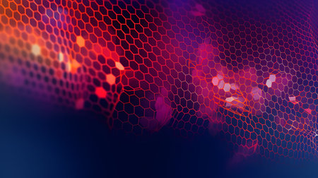 Abstract background with bokeh defocused lights and honeycomb.の素材