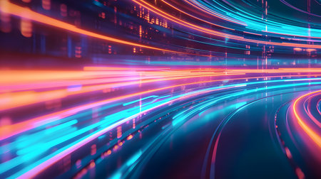 abstract technology background with high speed motion blur.の素材