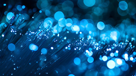 optical fibres dinamic flying from deep on technology fiber backgroundの素材