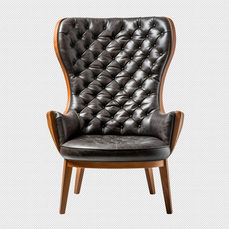 Luxury leather armchair isolated on white background.の素材