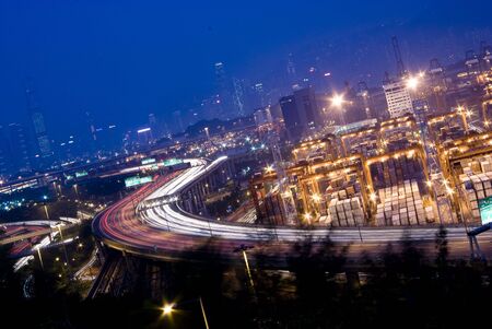 hongkong night scenes の写真素材