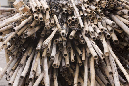 it is a lot of bamboos for chinese construction siteの写真素材