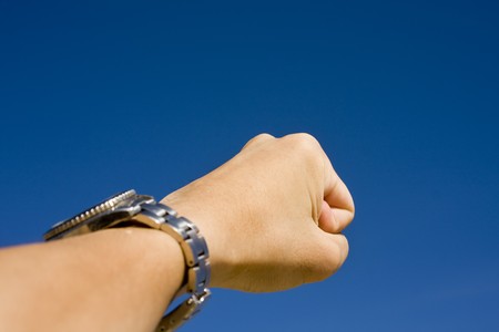 Hand on sky,show challenge spiritの写真素材