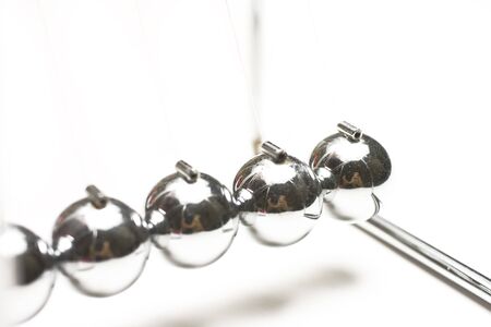 collision balls side view on white の写真素材