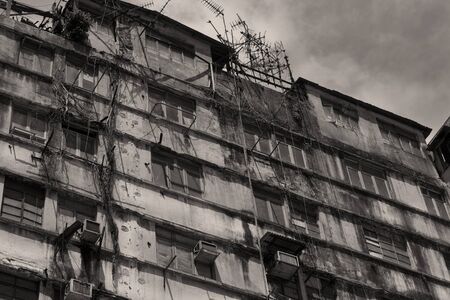 old house building in hong kong for backgroundの写真素材