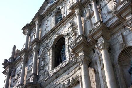 Macau world heritage, Ruins of St. Paul's at dayの写真素材