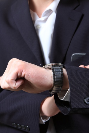 men's hand with a watch.の写真素材