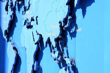 world map in blue の写真素材