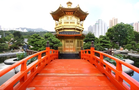 The Pavilion of Absolute Perfection in the Nan Lian Garden, Hong Kong. の写真素材