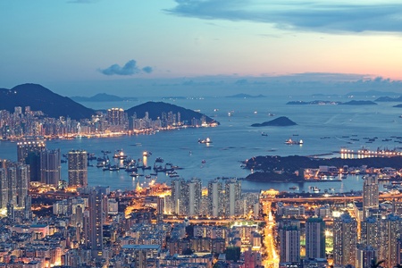 sunset in hong kong 