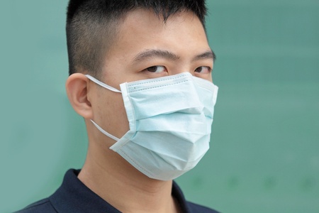man wear mask outdoor