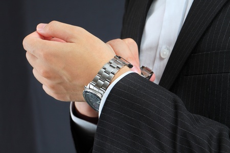 men's hand with a watch. 