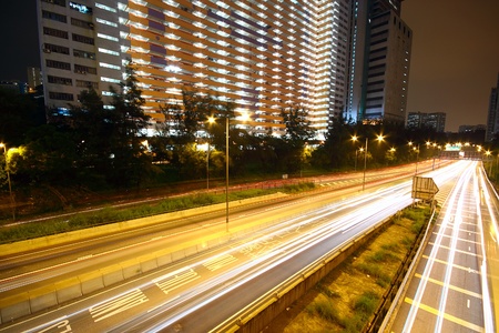 urban area dusk, busy traffic 