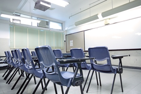 empty classroom with chair and boardのeditorial素材