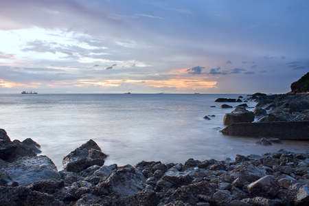 sunset shingle coast in hong kong のeditorial素材