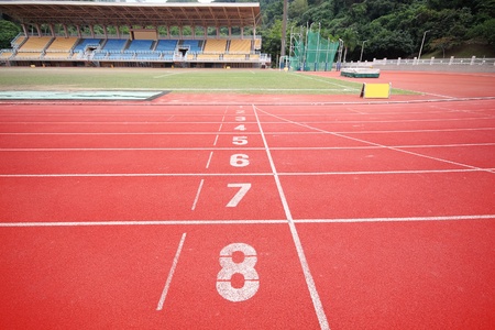 Stadium main stand and running trackのeditorial素材